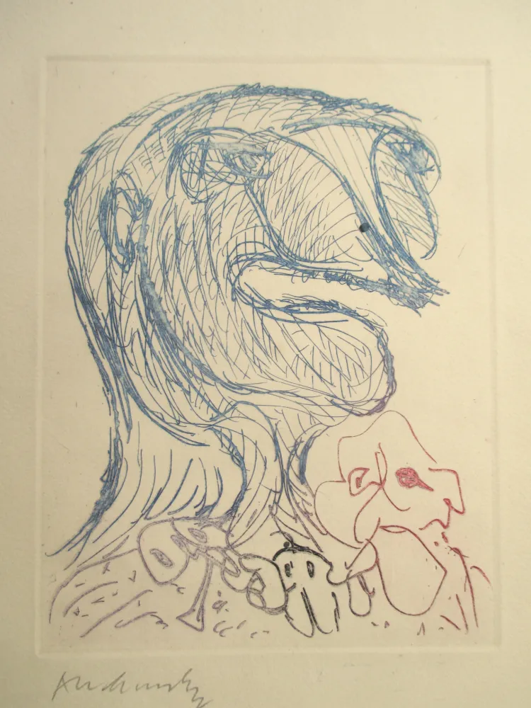 Гравюра Alechinsky - Quelques vieilles lignes X