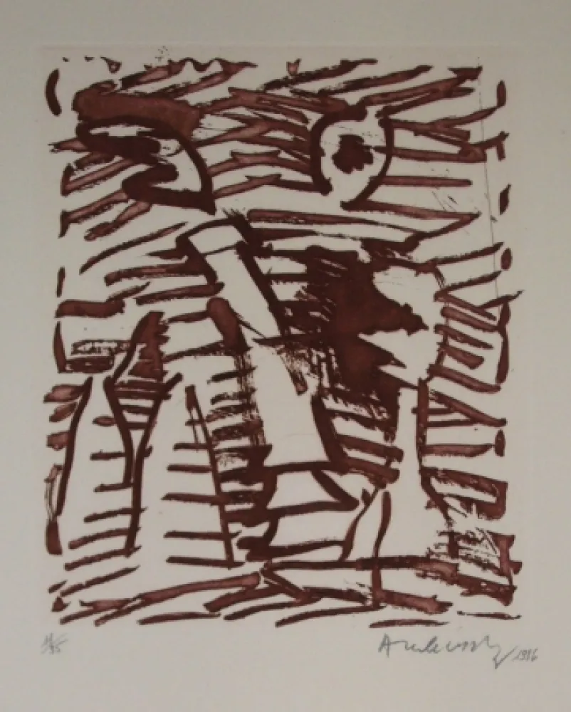 Офорт И Аквитанта Alechinsky - Sans titre