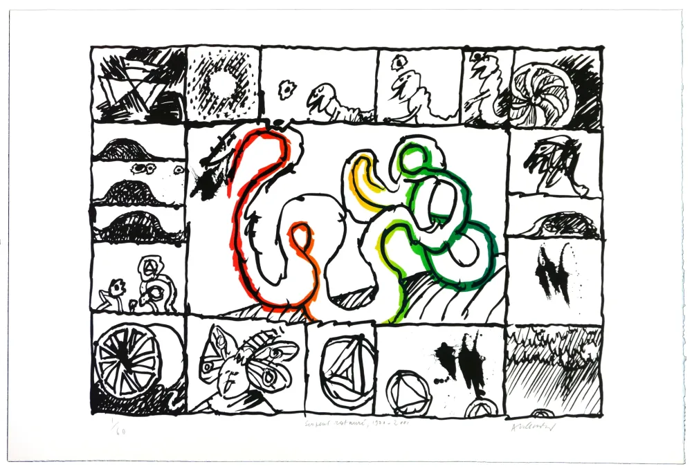 Литография Alechinsky - Serpent restauré