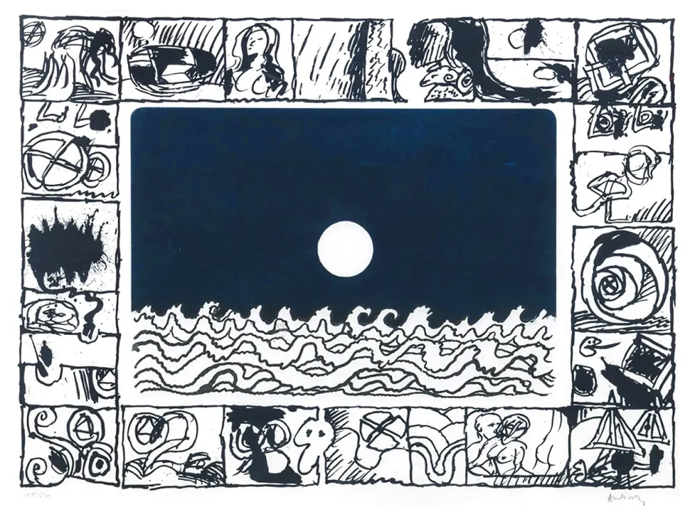 Акватинта Alechinsky - Soleil cou coupé