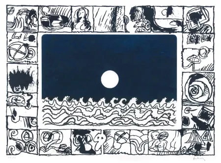 Акватинта Alechinsky - Soleil cou coupé