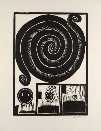 Гравюра На Дереве Alechinsky - SPIRALE 1972