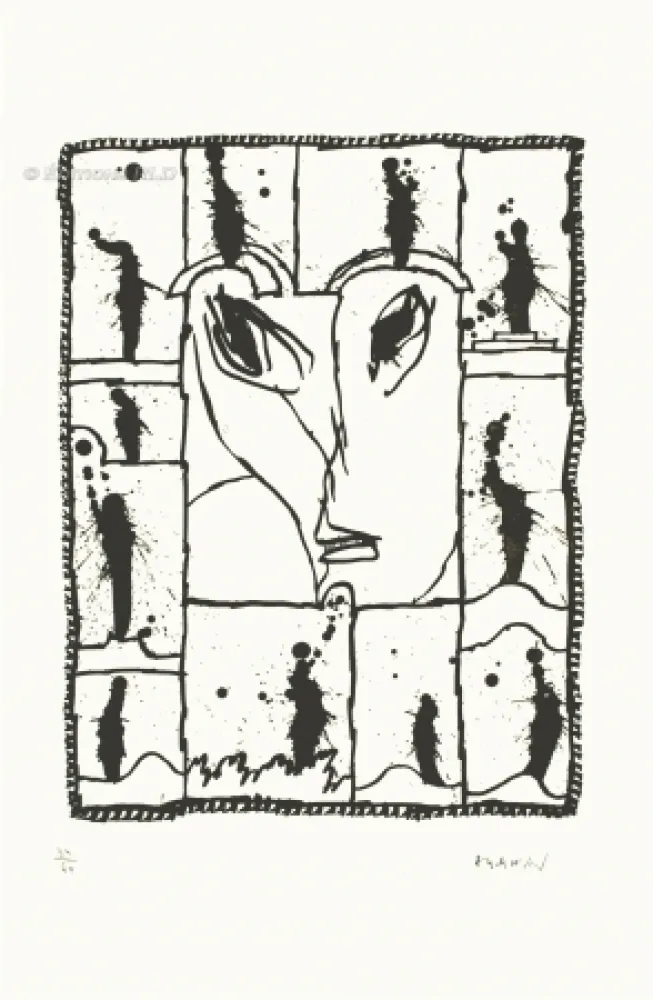 Офорт И Аквитанта Alechinsky - Sur les onze coups de midi