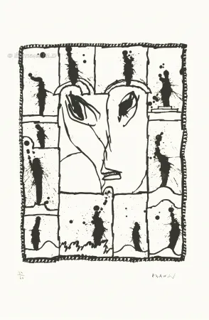 Офорт И Аквитанта Alechinsky - Sur les onze coups de midi