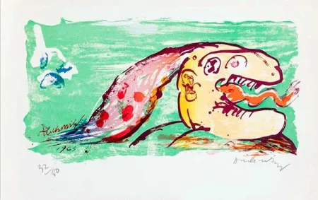 Литография Alechinsky - Tireur de langue