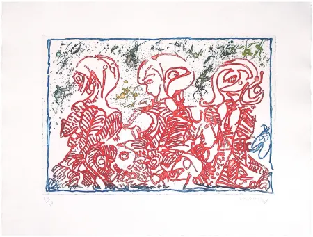 Офорт Alechinsky - Trois désordinateurs