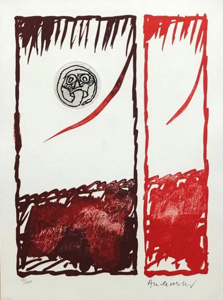 Офорт Alechinsky - '' Vaccillations ''