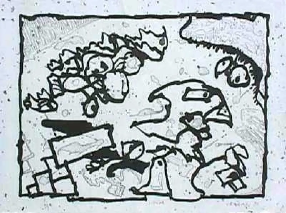 Гравюра Alechinsky - Vibrions (N&B)