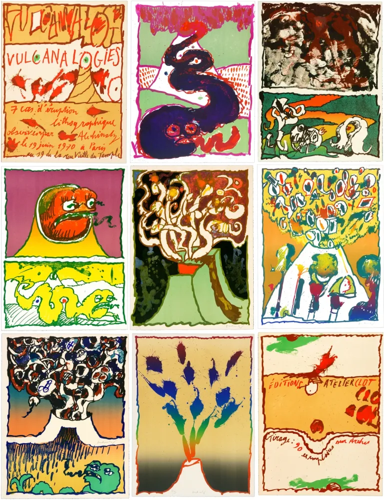 Литография Alechinsky - Vulcanalogies I, II, III, IV, V, VI, VII (complete portfolio)