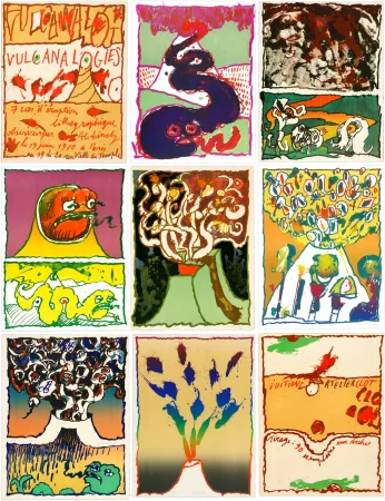 Литография Alechinsky - Vulcanalogies I, II, III, IV, V, VI, VII (complete portfolio)