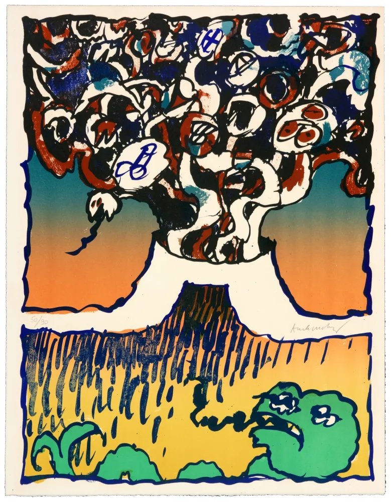 Литография Alechinsky - Vulcanalogies III