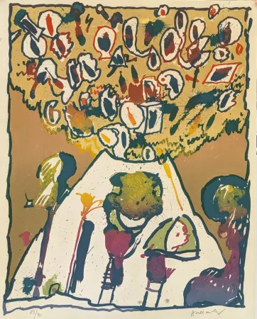 Литография Alechinsky - Vulcanologie - planche 6 