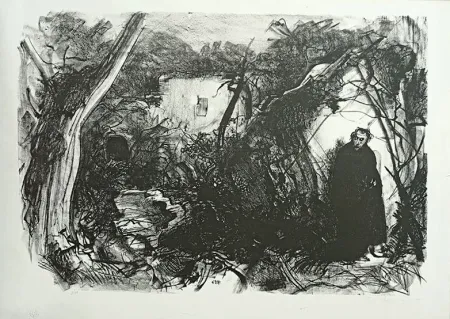 Литография Annigoni - VIANDANTE CON MANTELLO