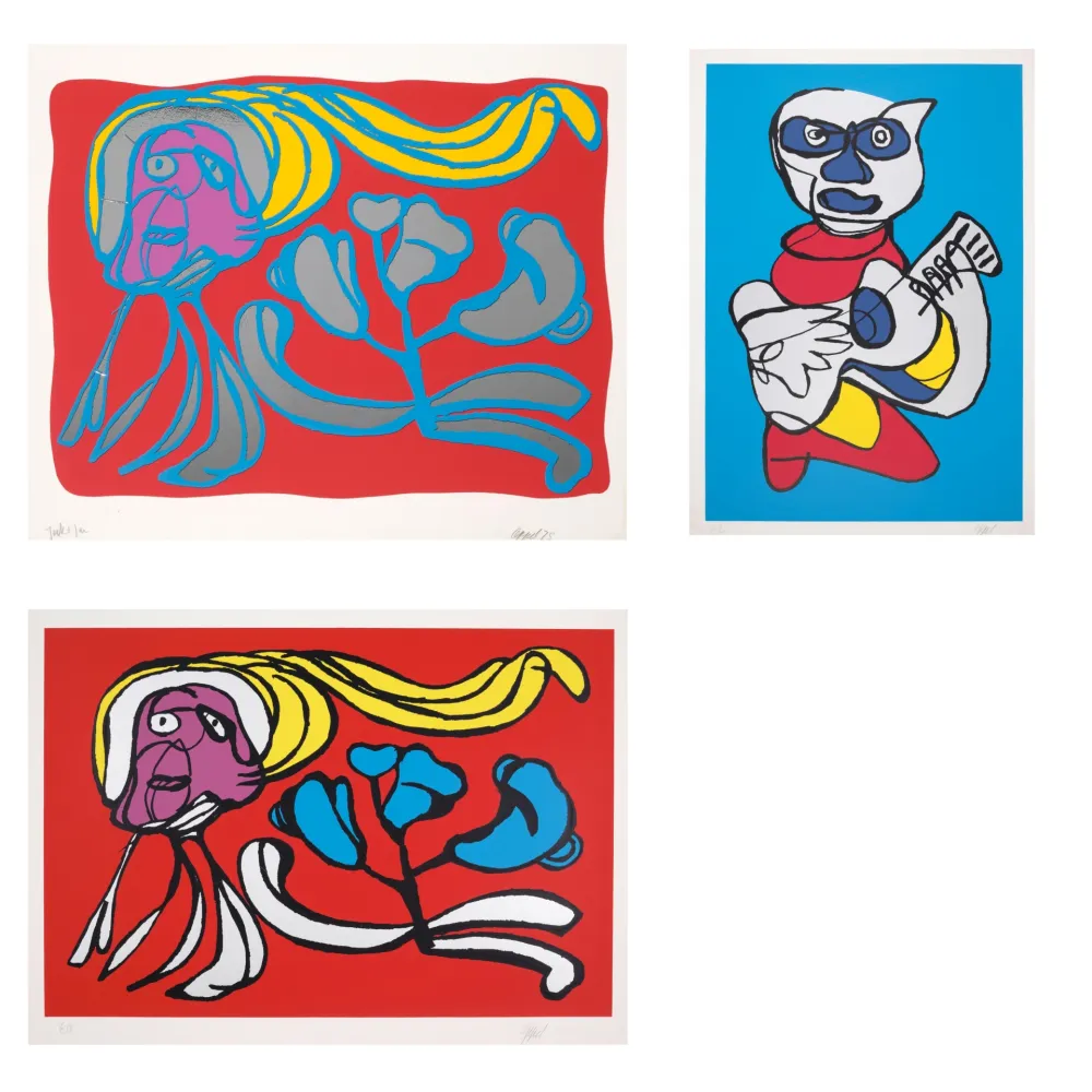 Многоэкземплярное Произведение Appel - A Group of 3 Screenprints