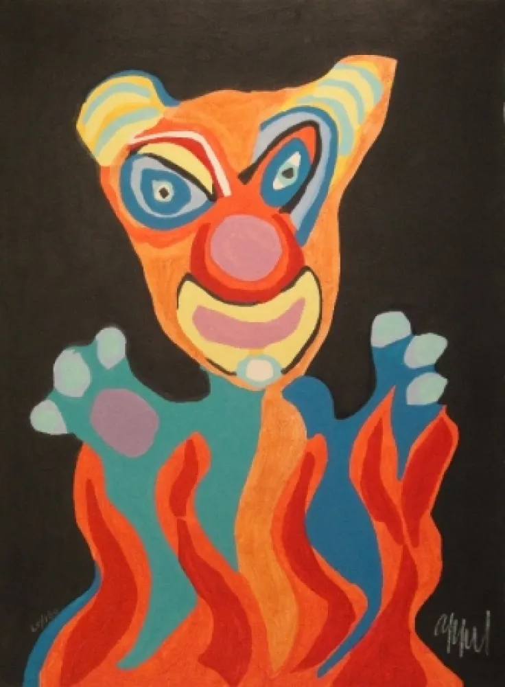 Гравюра На Дереве Appel - Blatt der Folge Circus / Cirque, Soleil du Monde