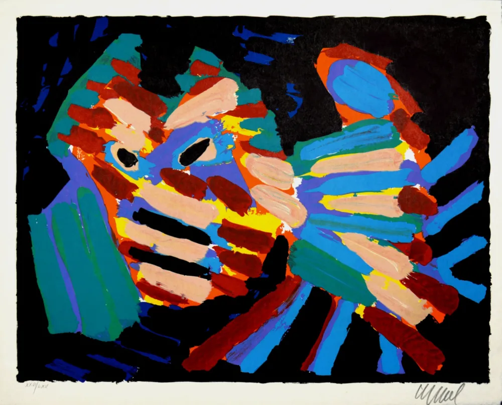 Литография Appel - Fighting Cat, 1978 - Hand-signed!