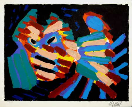 Литография Appel - Fighting Cat, 1978 - Hand-signed!