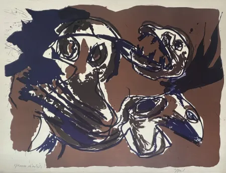 Литография Appel - Jules au village, 1961 - Epreuve d'artiste