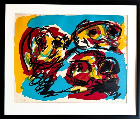Литография Appel - Karel Appel (1921 - 2006) - Three Heads - Color lithograph on paper - 1966