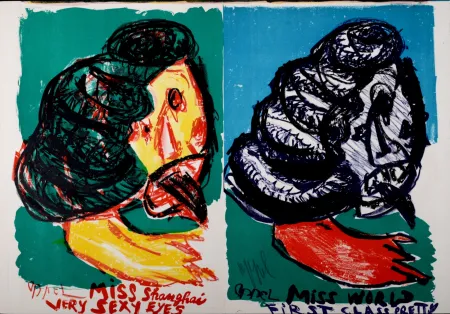 Литография Appel - Miss Shanghai Very Sexy Eyes, 1964 - Hand-signed!