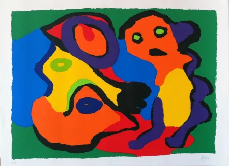 Литография Appel - Non connu (deux personnages )