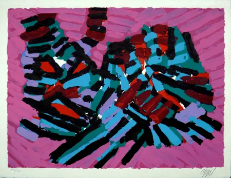 Литография Appel - Pink Cat, 1978 - Hand-signed!