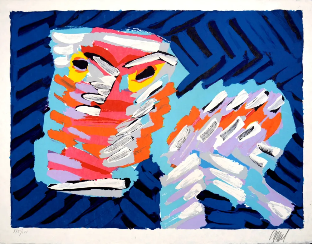 Литография Appel -  Sad Cat, 1978 - Hand-signed!