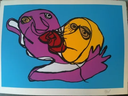 Сериграфия Appel - Sky blue kiss