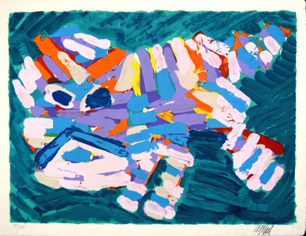 Литография Appel - Stalking Cat, 1978 - Hand-signed!