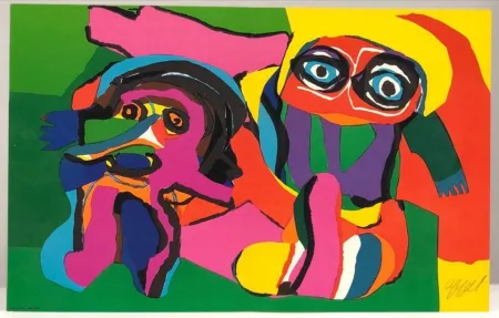 Сериграфия Appel - Two Figures, ca.