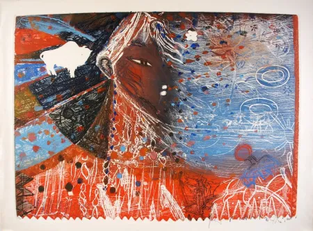 Офорт Arbaretaz - Blue mystical woman