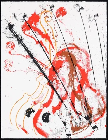 Сериграфия Arman - Accords à cordes III