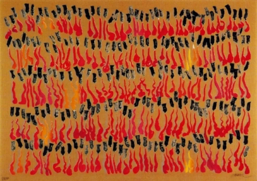 Многоэкземплярное Произведение Arman - Inclusion tubes de gouache