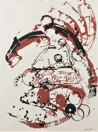 Литография Arman - Le téléphone