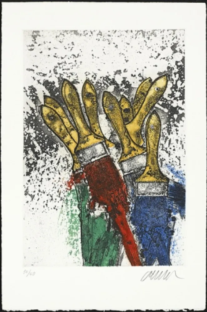 Офорт Arman - Les manches jaunes