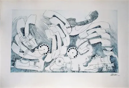 Литография Arman - Les téléphones