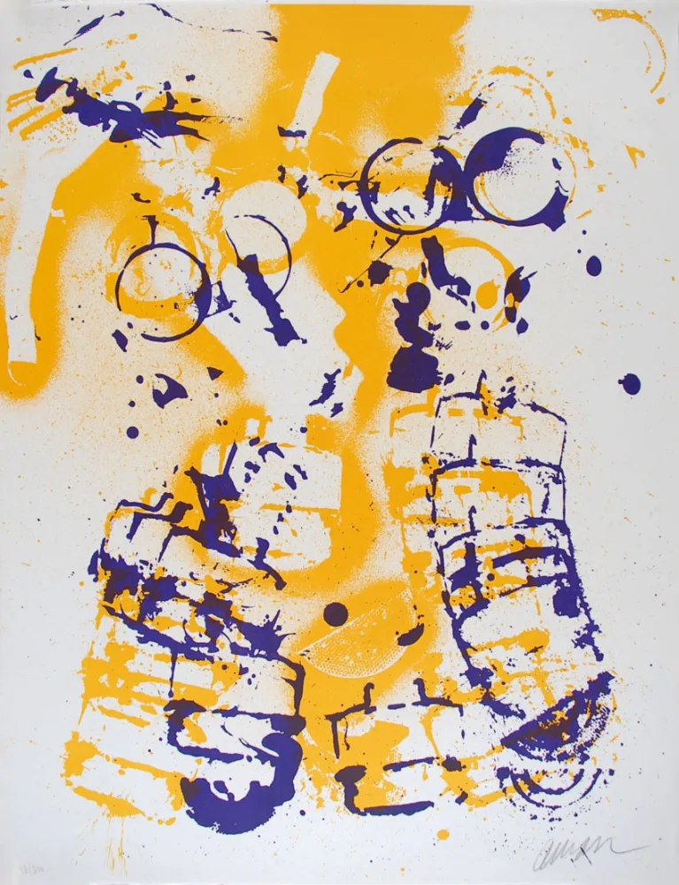 Литография Arman - L'intérieur des choses V : Le Masque à Gaz