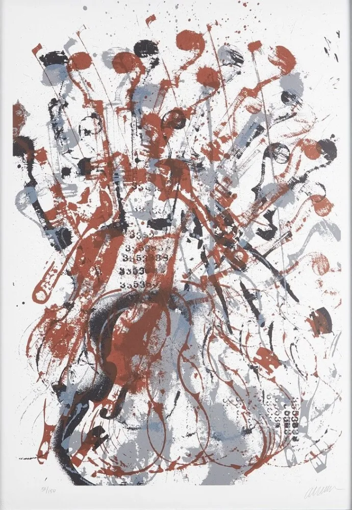 Сериграфия Arman - Trio à cordes II