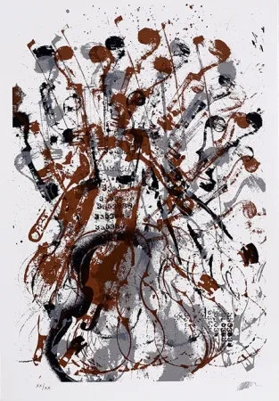 Сериграфия Arman - Trio à cordes II