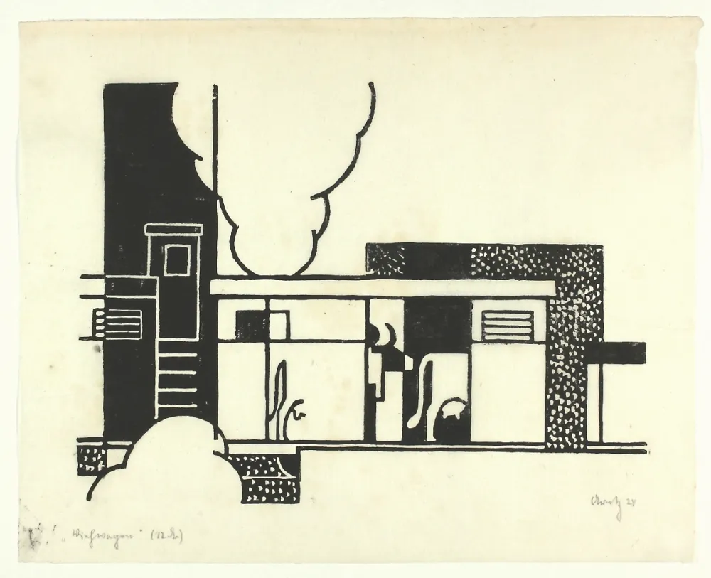 Гравюра На Дереве Arntz - Viehwagen (Cattle wagon)
