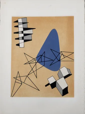 Литография Arp - Jean Arp, Alberto Magnelli & Sophie Taeuber-Arp. - Untitled Collaboration, Aux Nourritures Terrestres, 1950