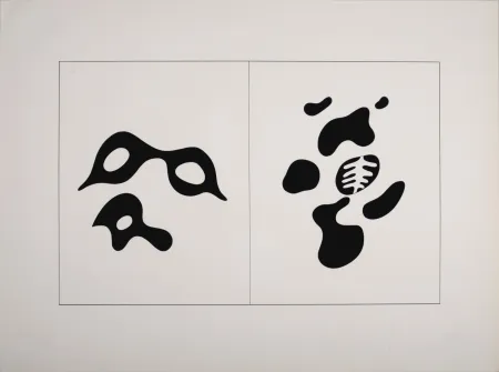 Сериграфия Arp - Lunettes et lorgnon - le squelette et son entourage, 1928-1959