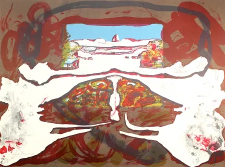 Литография Arranz-Bravo - Casa con cielo azul