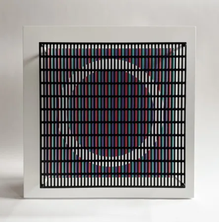 Многоэкземплярное Произведение Asis - Vibration cercles mauve, rouge et turquoise