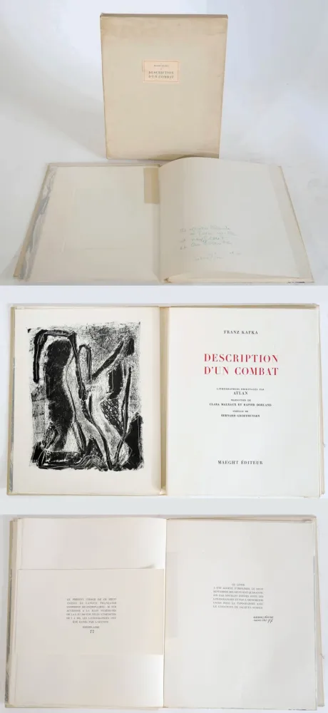 Иллюстрированная Книга Atlan - Kafka. DESCRIPTION D'UN COMBAT. 16 ithographies originales d'Atlan (1946)