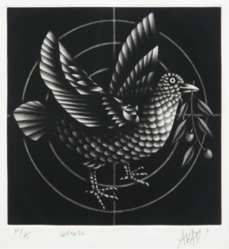 Mezzotint Avati - Colombe