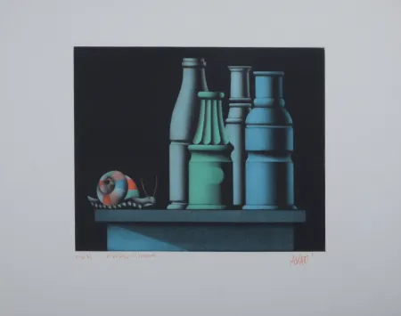 Гравюра Avati - Un escargot se promène, 1972 - Hand-signed