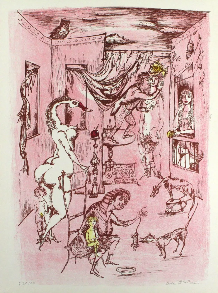 Литография Bachem - Alternde Paris zum Muttertag