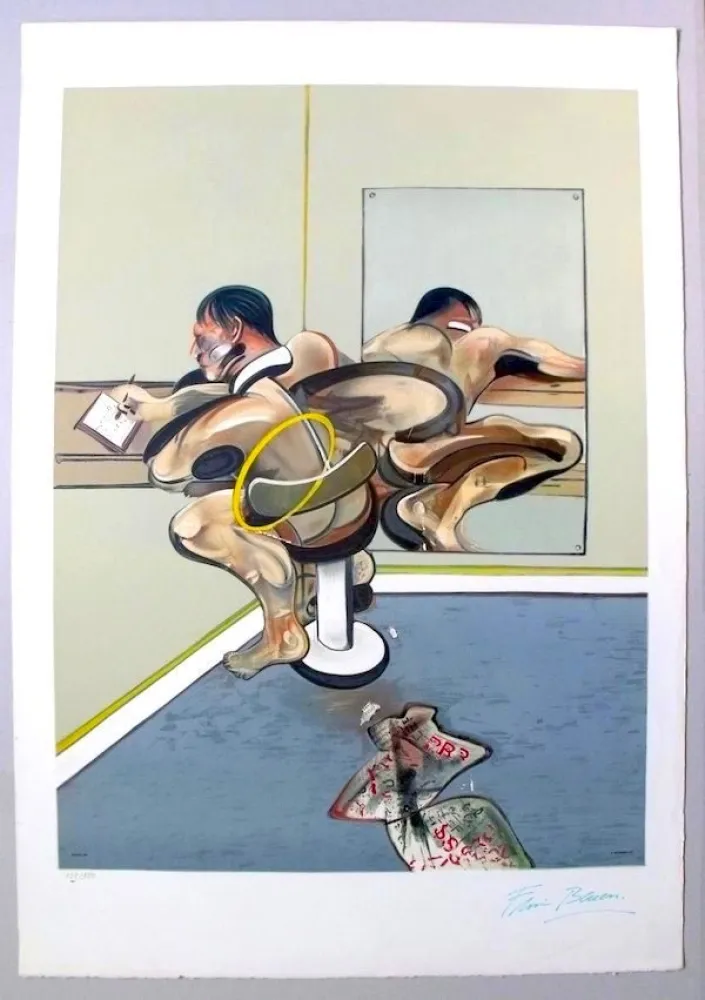 Литография Bacon - Figure Writing Reflected In A Mirror