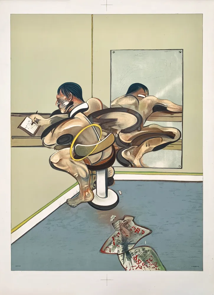 Литография Bacon - Figure writing reflected in a mirror